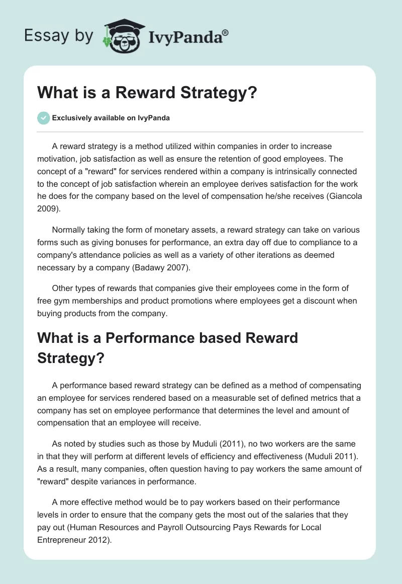 What is a Reward Strategy?. Page 1