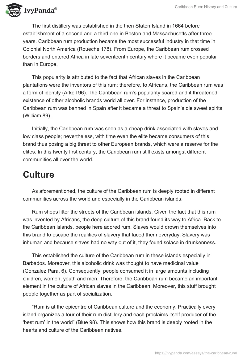 Caribbean Rum: History and Culture. Page 2