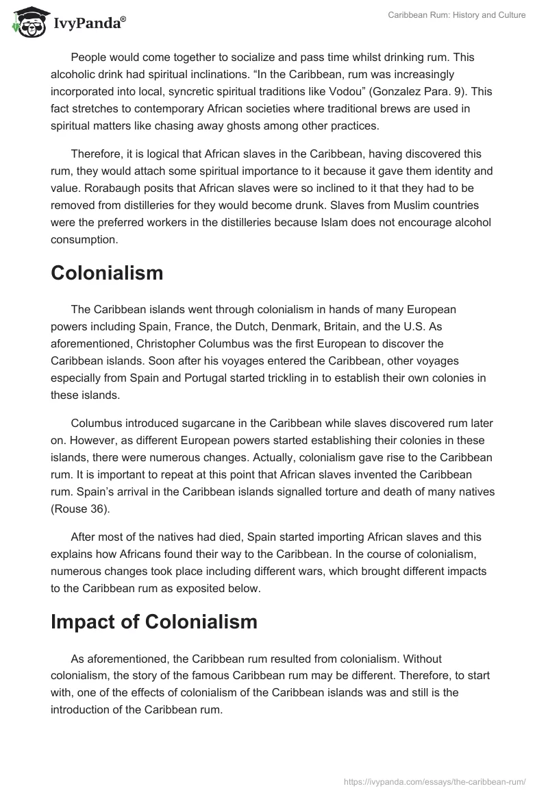 Caribbean Rum: History and Culture. Page 3