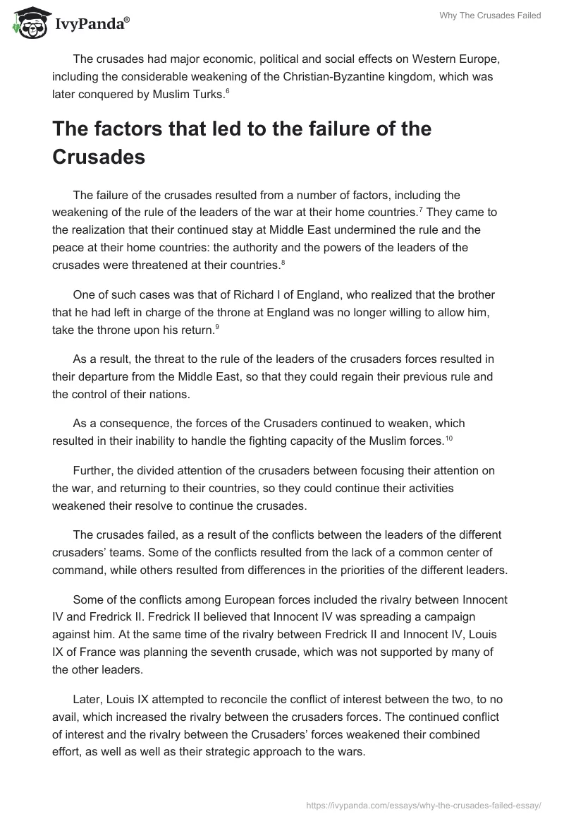 Why The Crusades Failed. Page 2