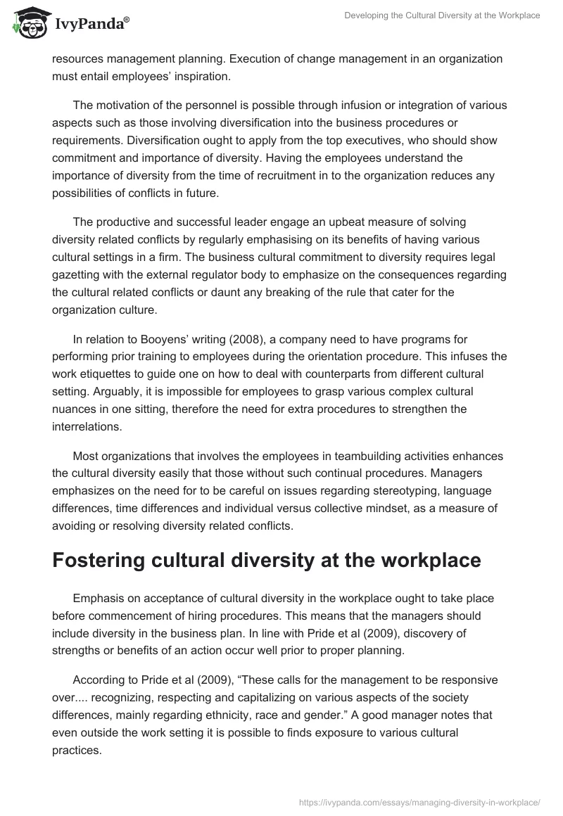 Developing the Cultural Diversity at the Workplace. Page 3