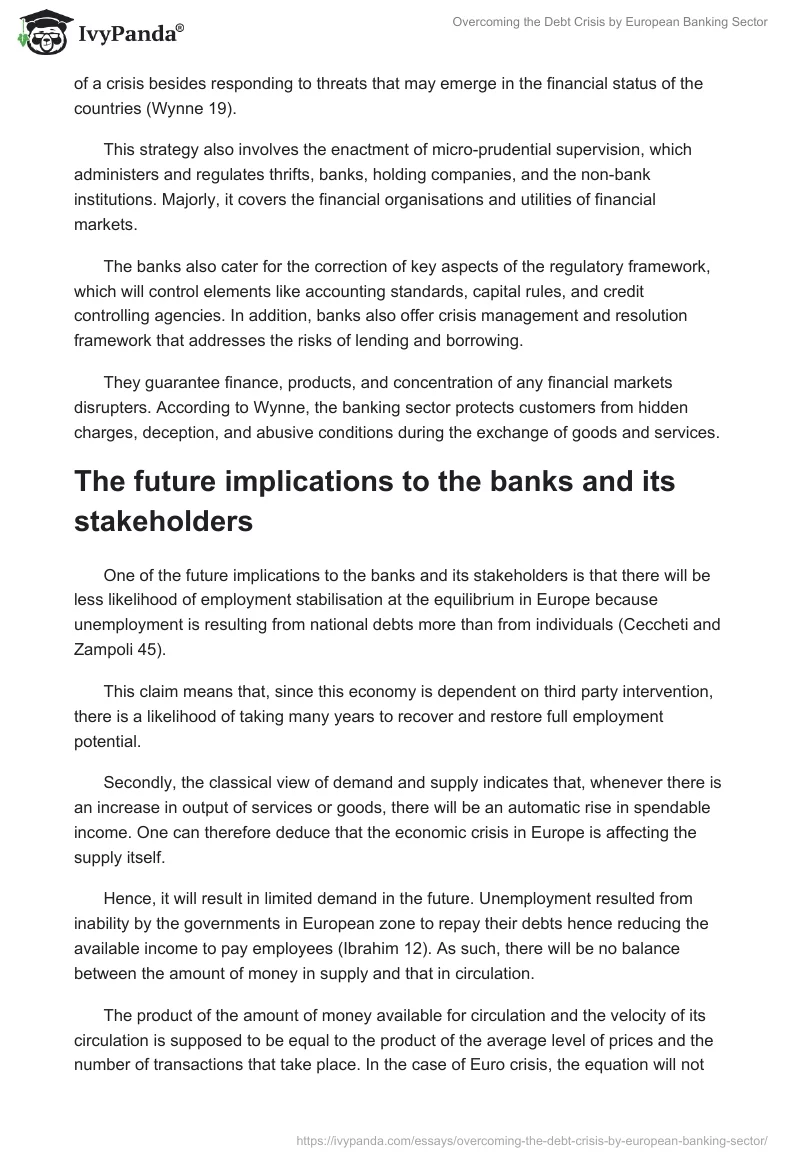 Overcoming the Debt Crisis by European Banking Sector. Page 3