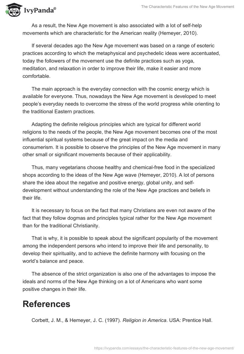The Characteristic Features of the New Age Movement. Page 3