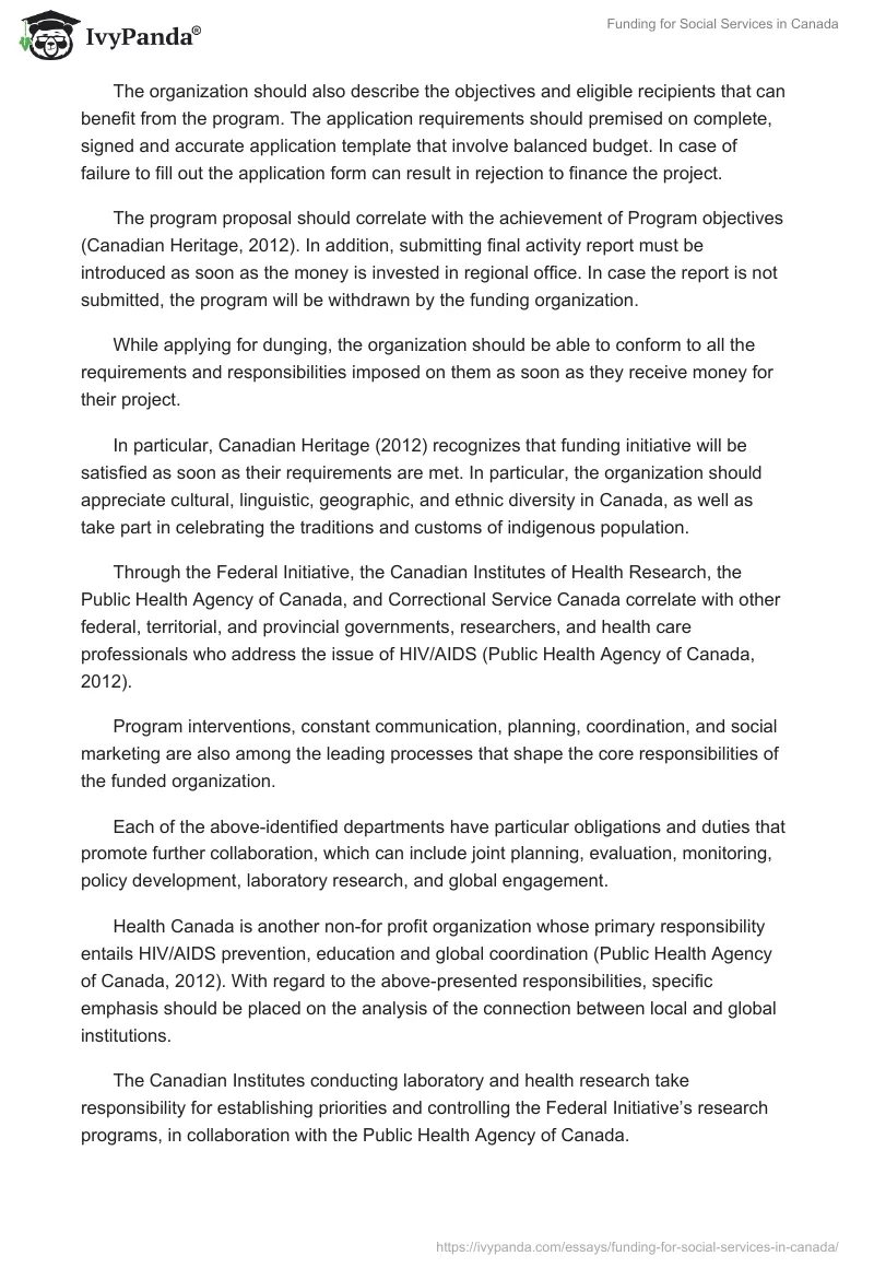 Funding for Social Services in Canada. Page 3