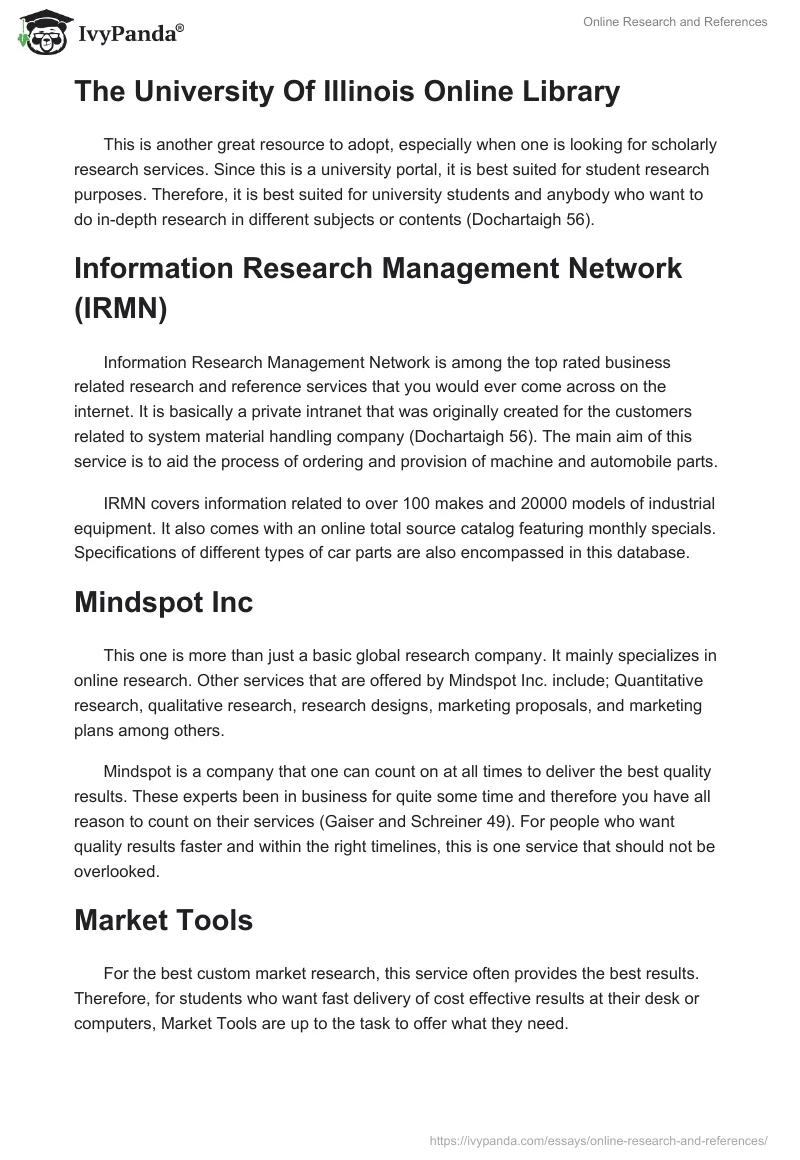 Online Research and References. Page 2