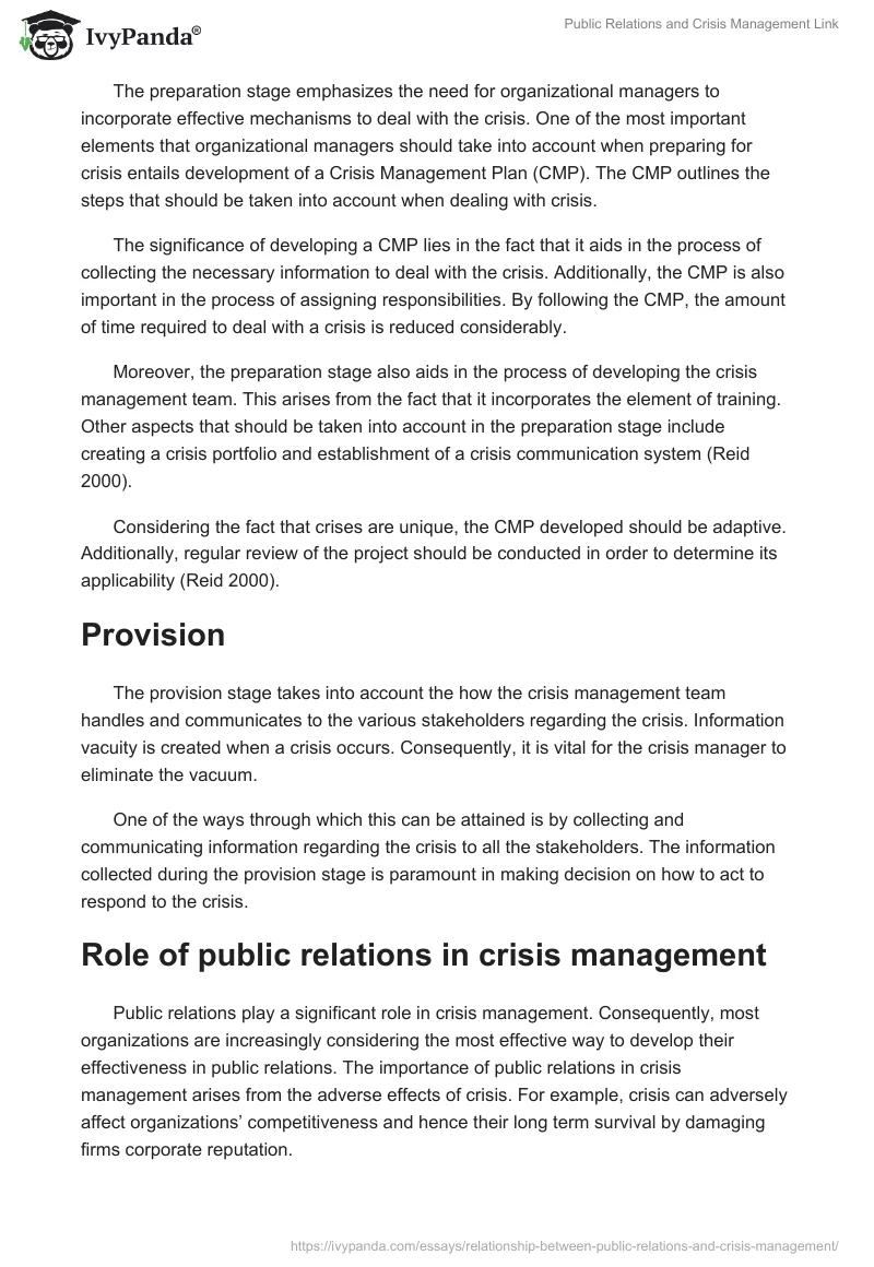 Public Relations and Crisis Management Link. Page 3