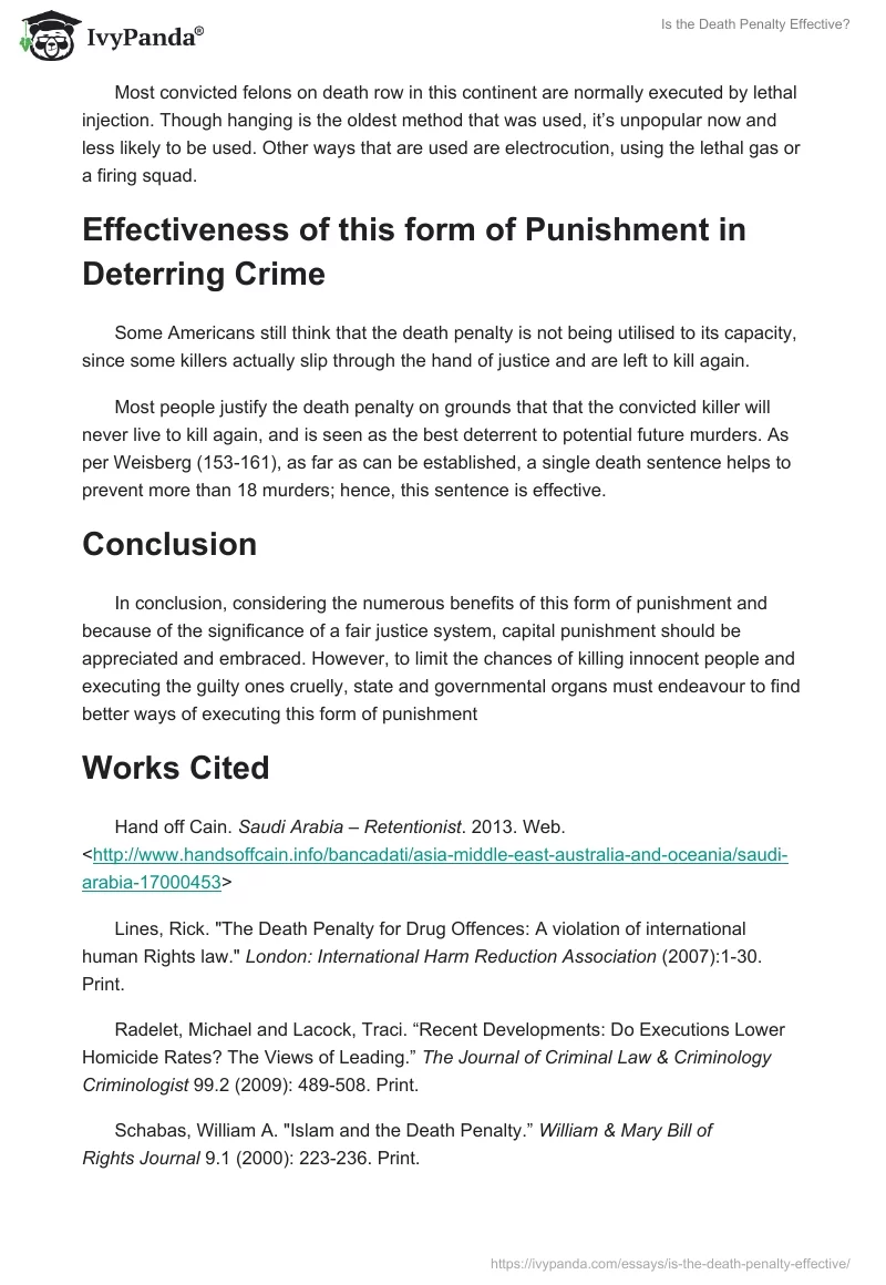 is death penalty effective essay