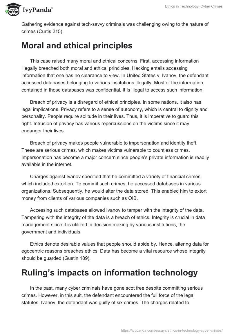Ethics in Technology: Cyber Crimes. Page 3