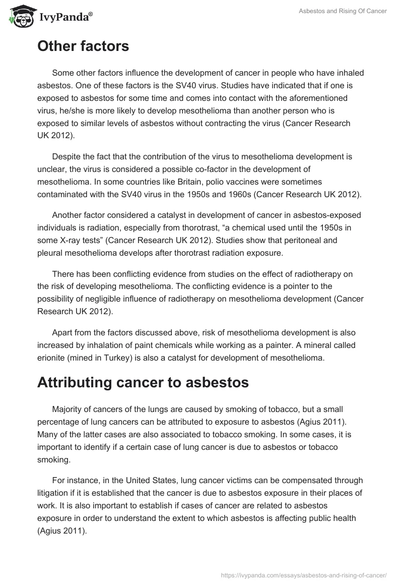 Asbestos and Rising of Cancer. Page 3