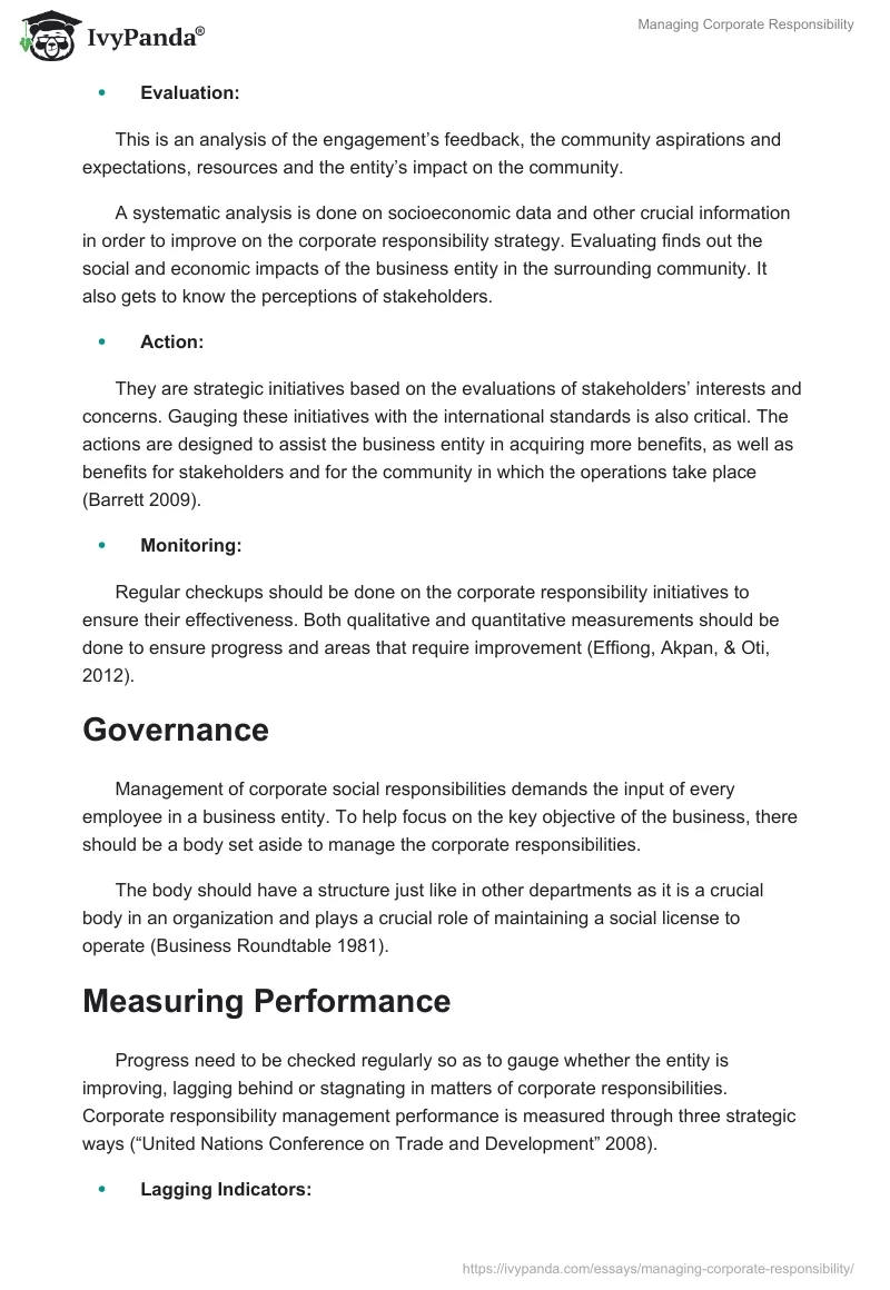 Managing Corporate Responsibility. Page 4