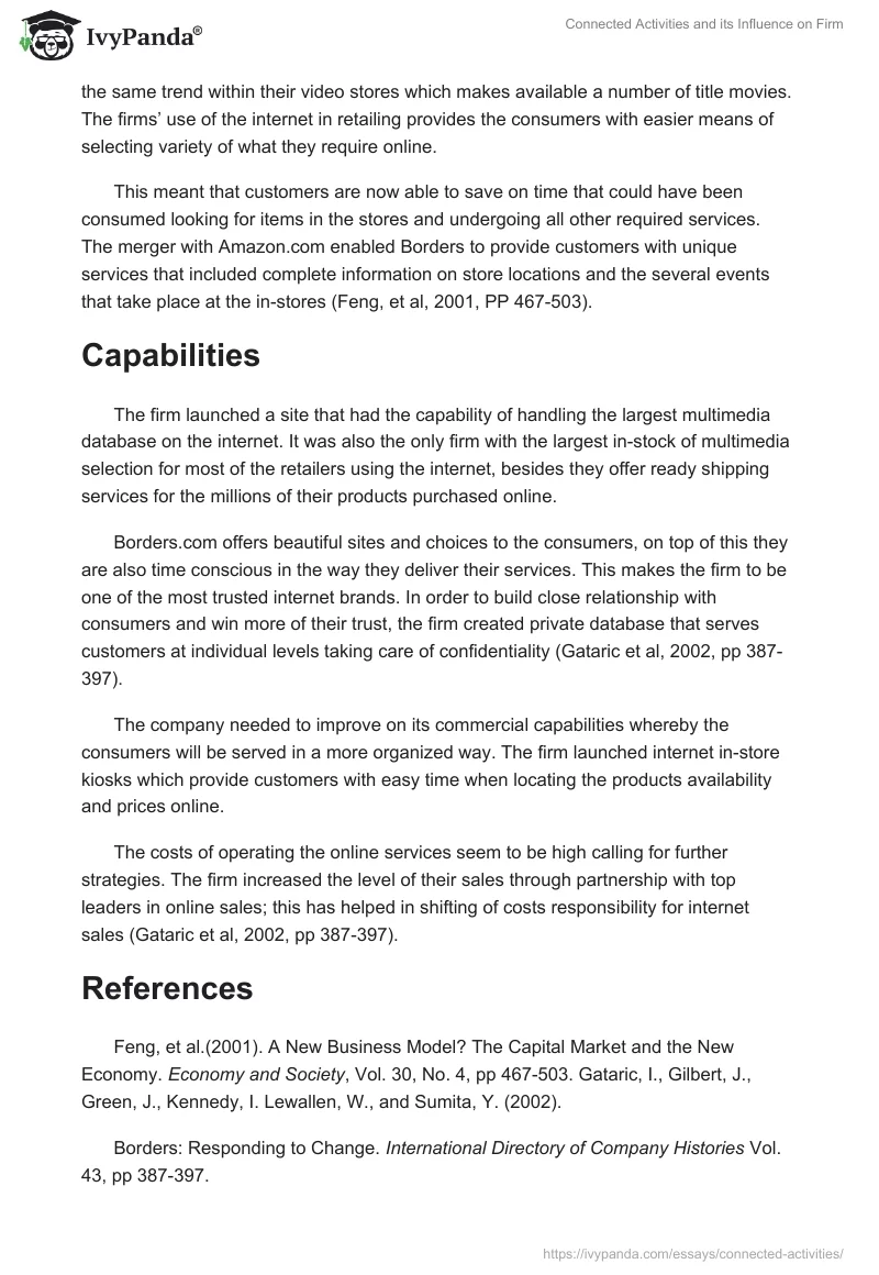 Connected Activities and its Influence on Firm. Page 2