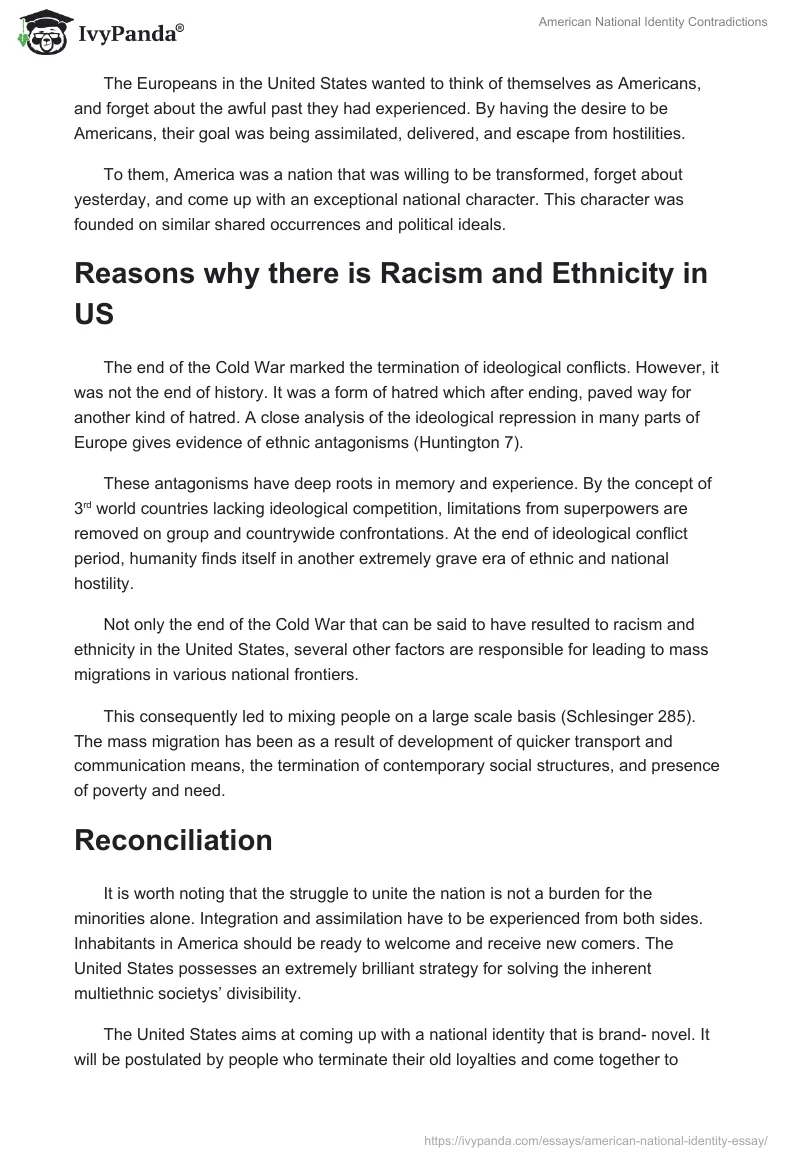 American National Identity Contradictions. Page 2