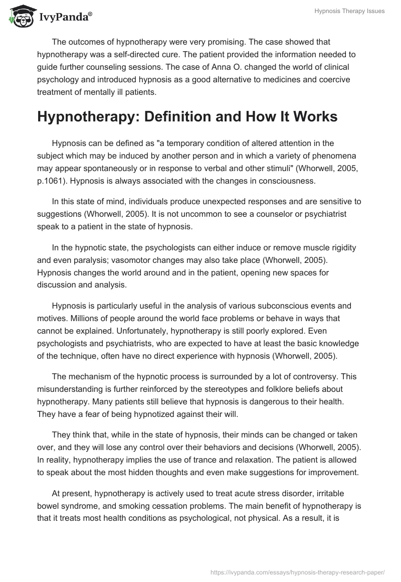 research papers hypnosis