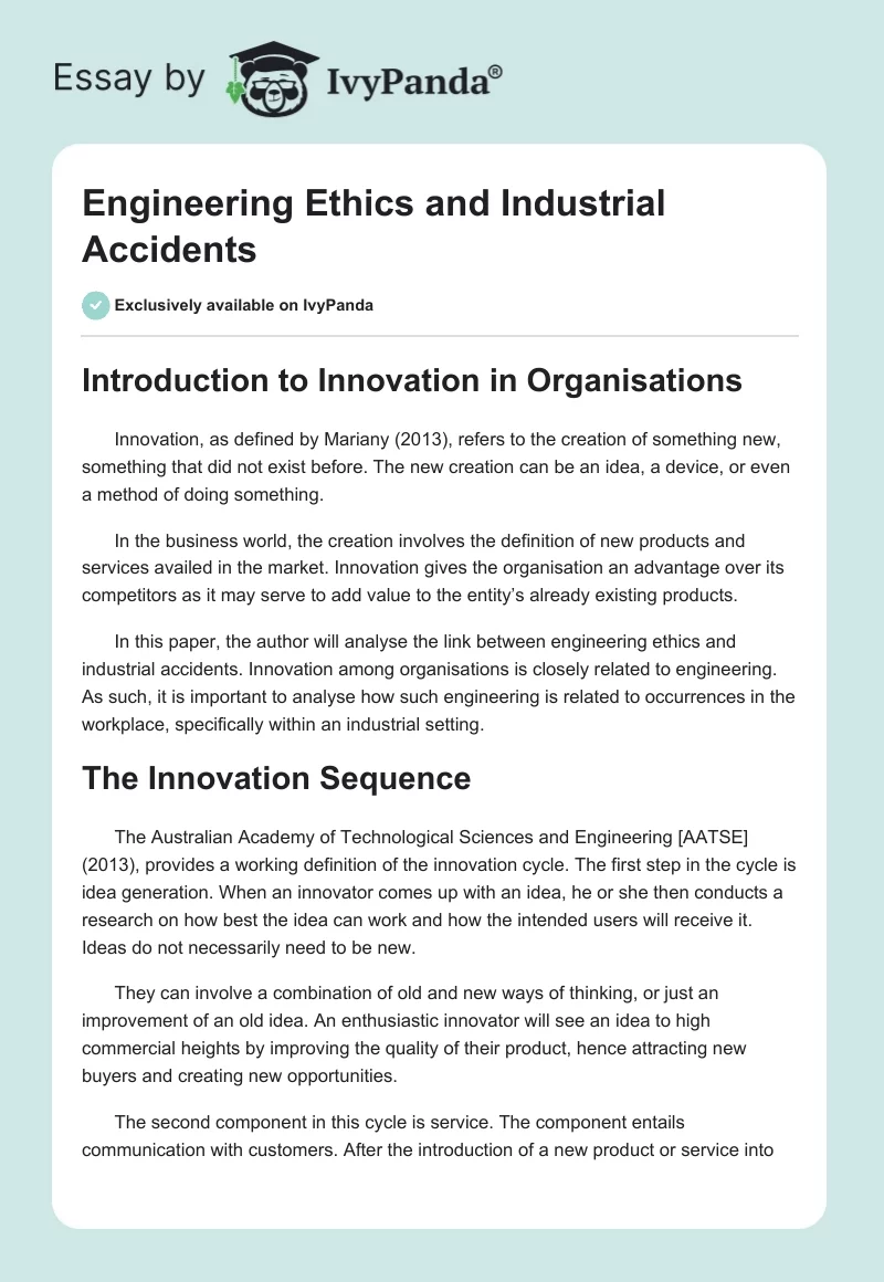 Engineering Ethics and Industrial Accidents. Page 1