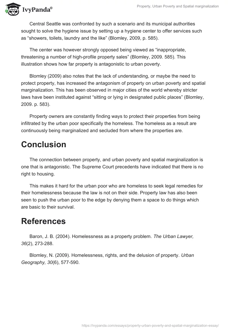 Property, Urban Poverty and Spatial Marginalization. Page 3
