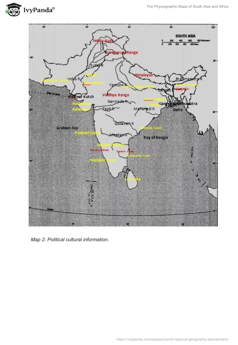 The Physiographic Maps of South Asia and Africa. Page 3