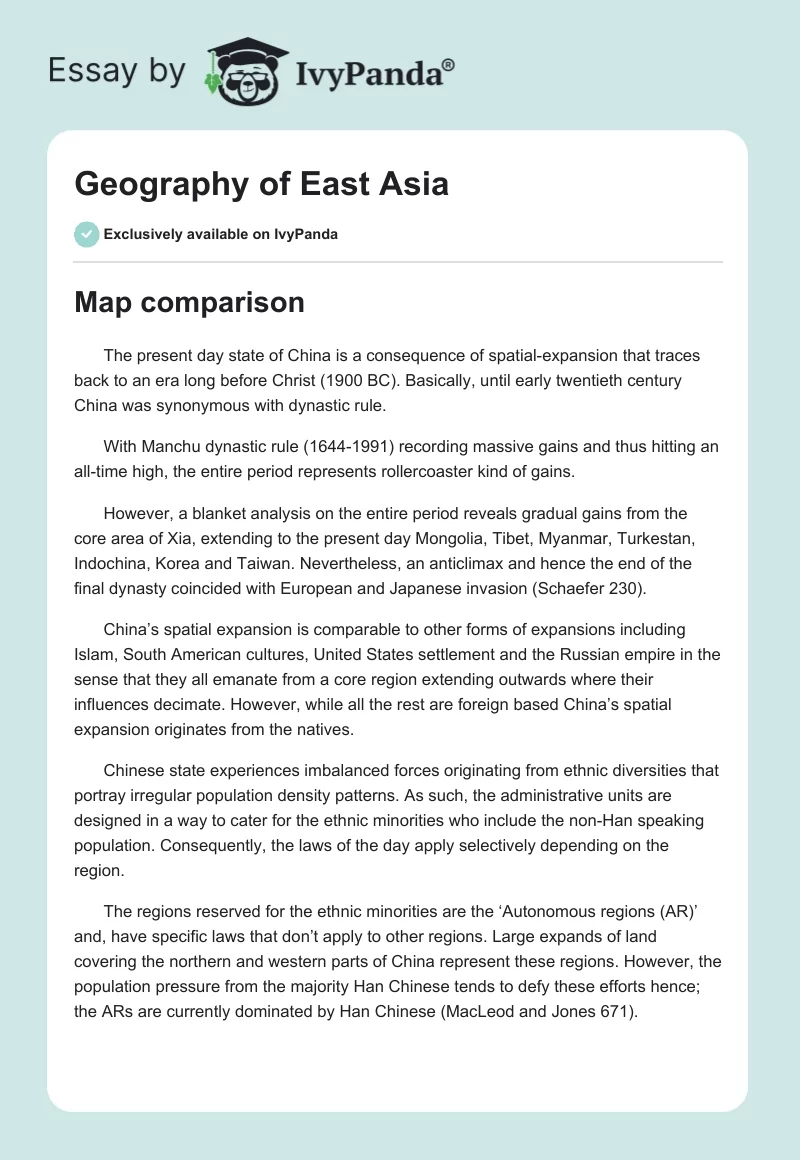 Geography of East Asia. Page 1