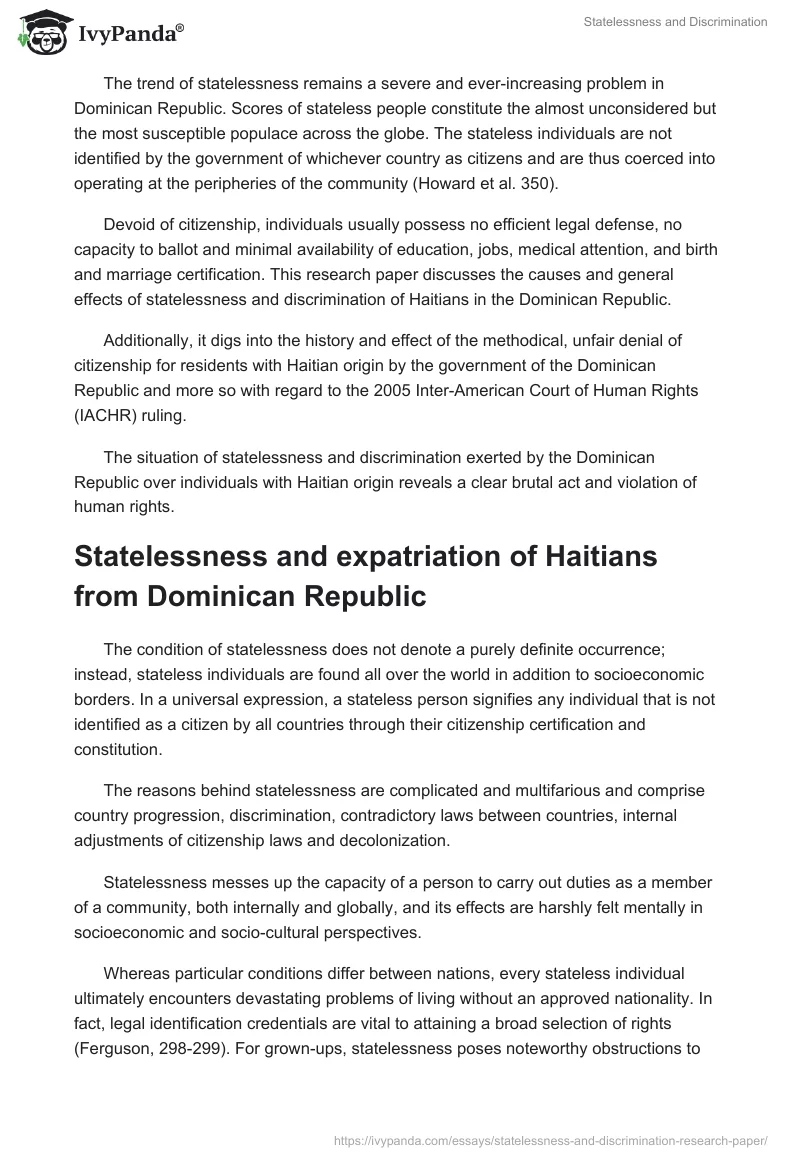 Statelessness and Discrimination. Page 2