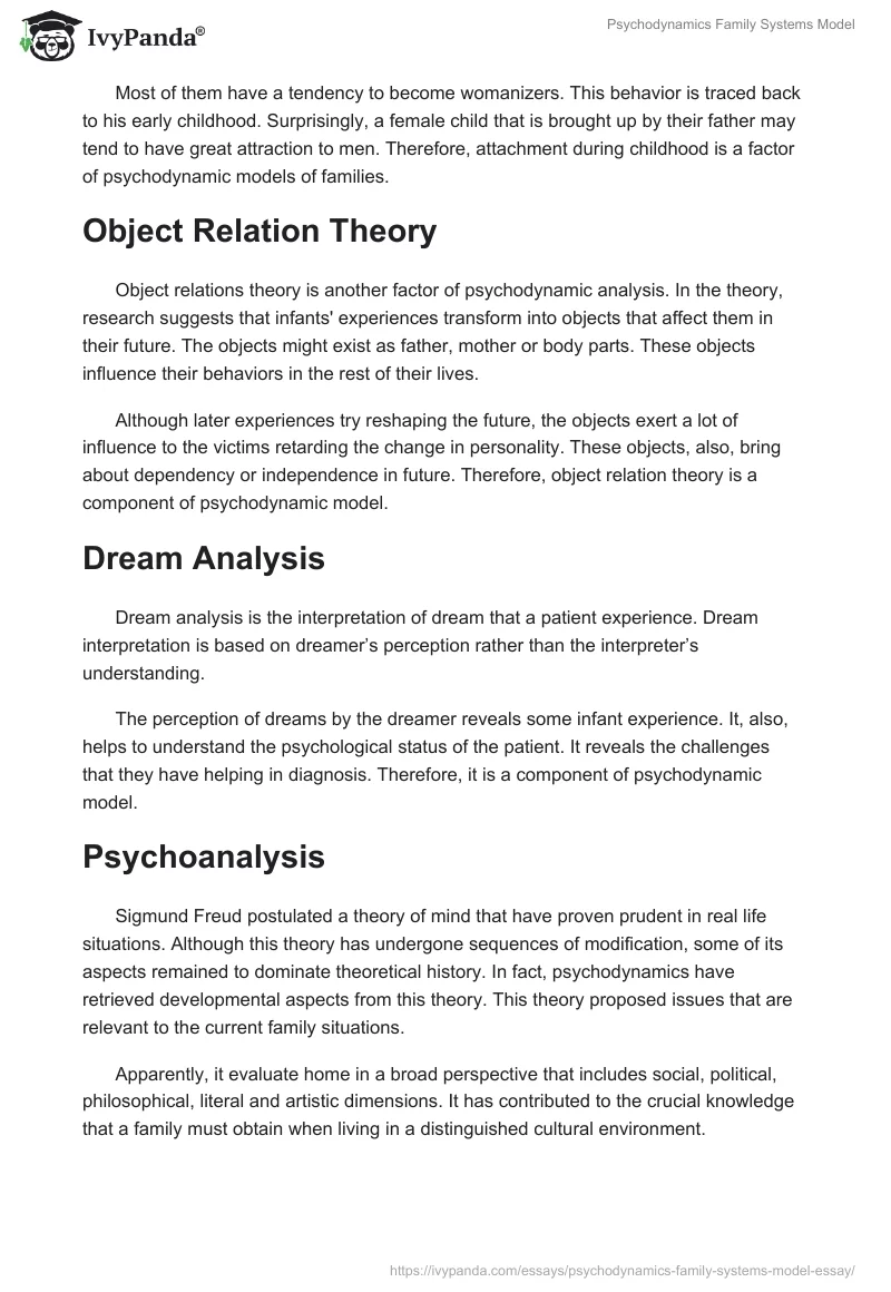 Psychodynamics Family Systems Model. Page 4