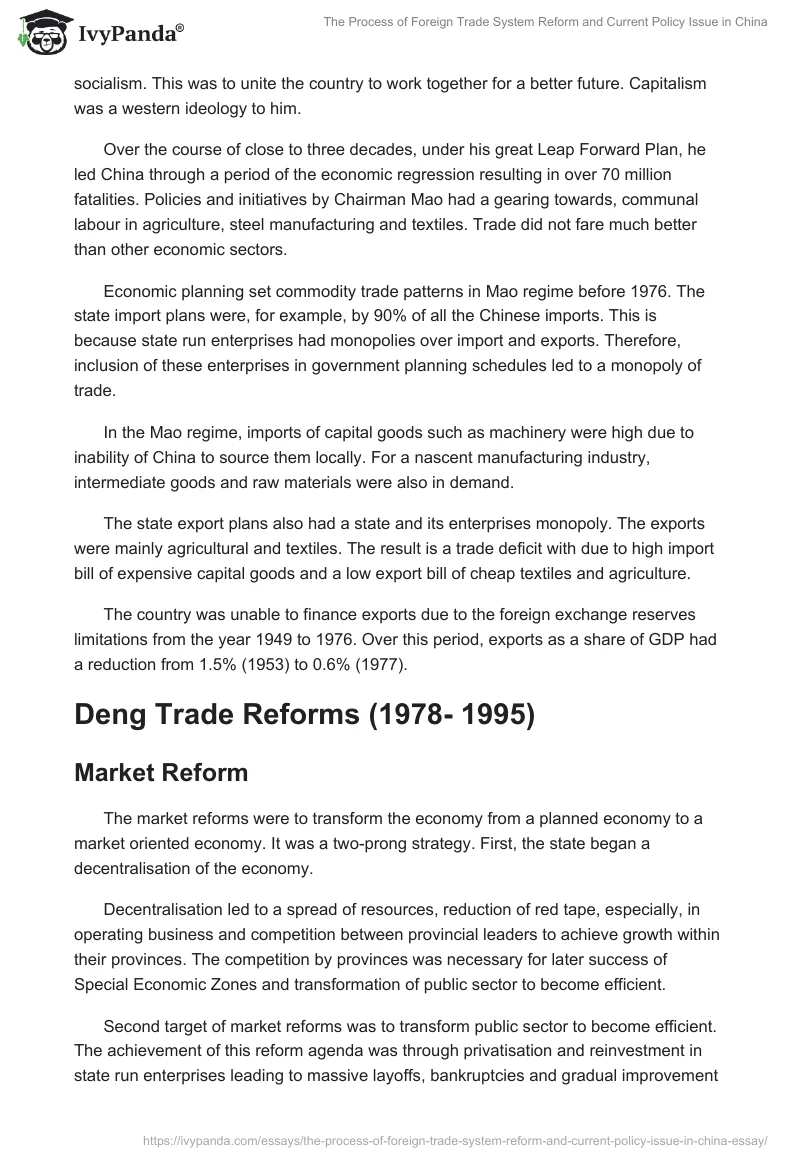 The Process of Foreign Trade System Reform and Current Policy Issue in China. Page 2