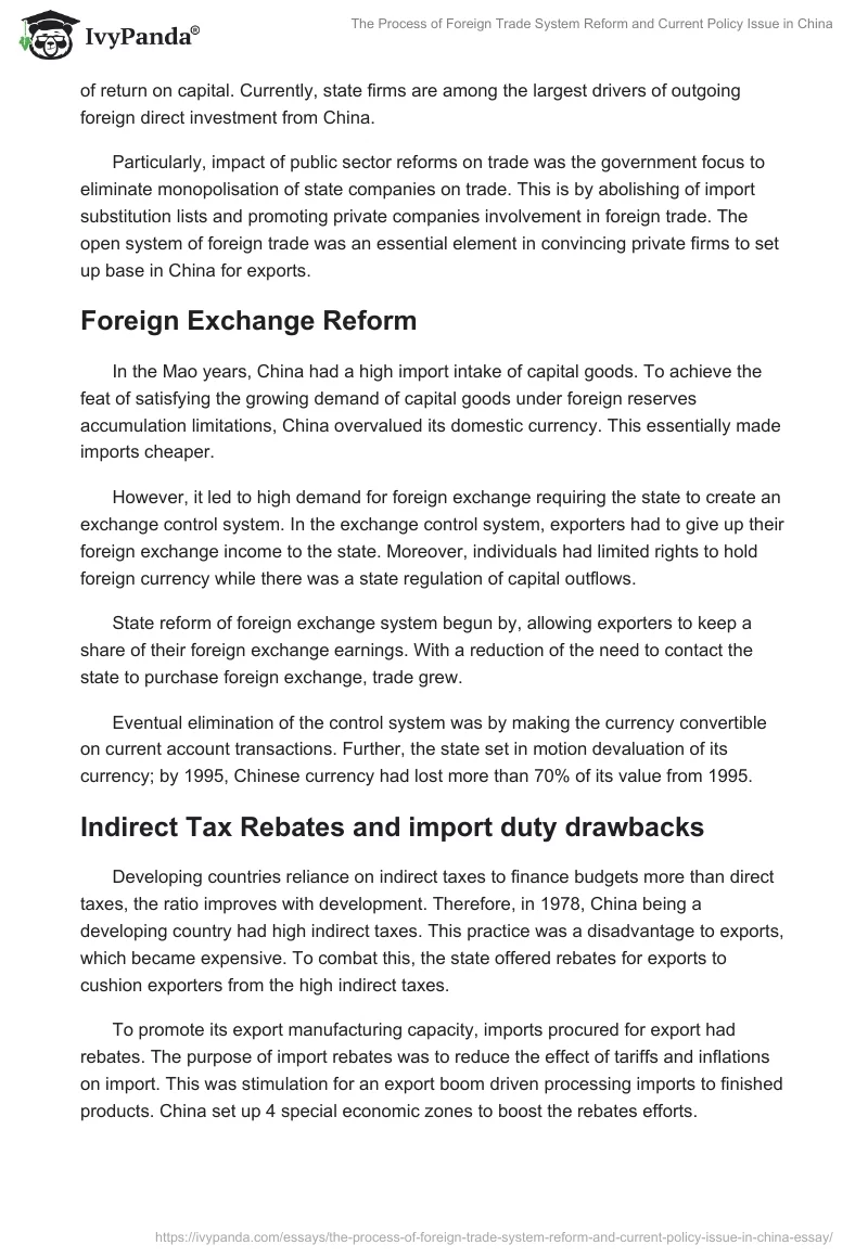 The Process of Foreign Trade System Reform and Current Policy Issue in China. Page 3