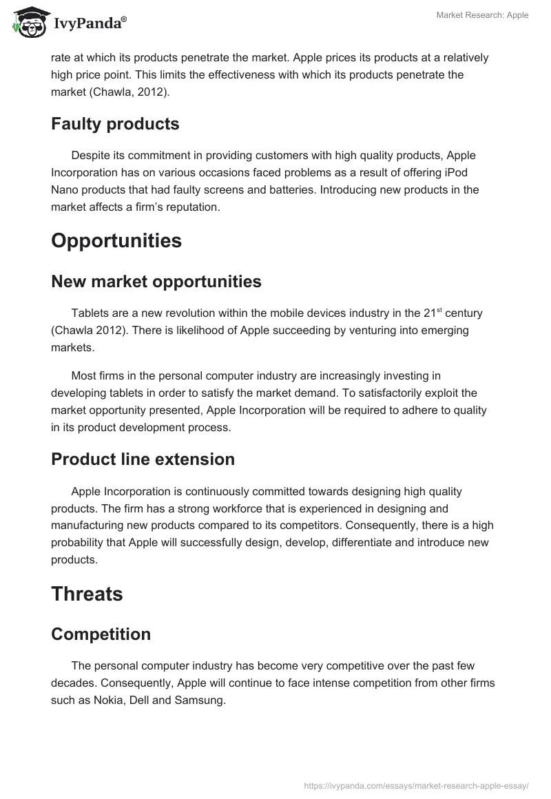 Market Research: Apple. Page 3