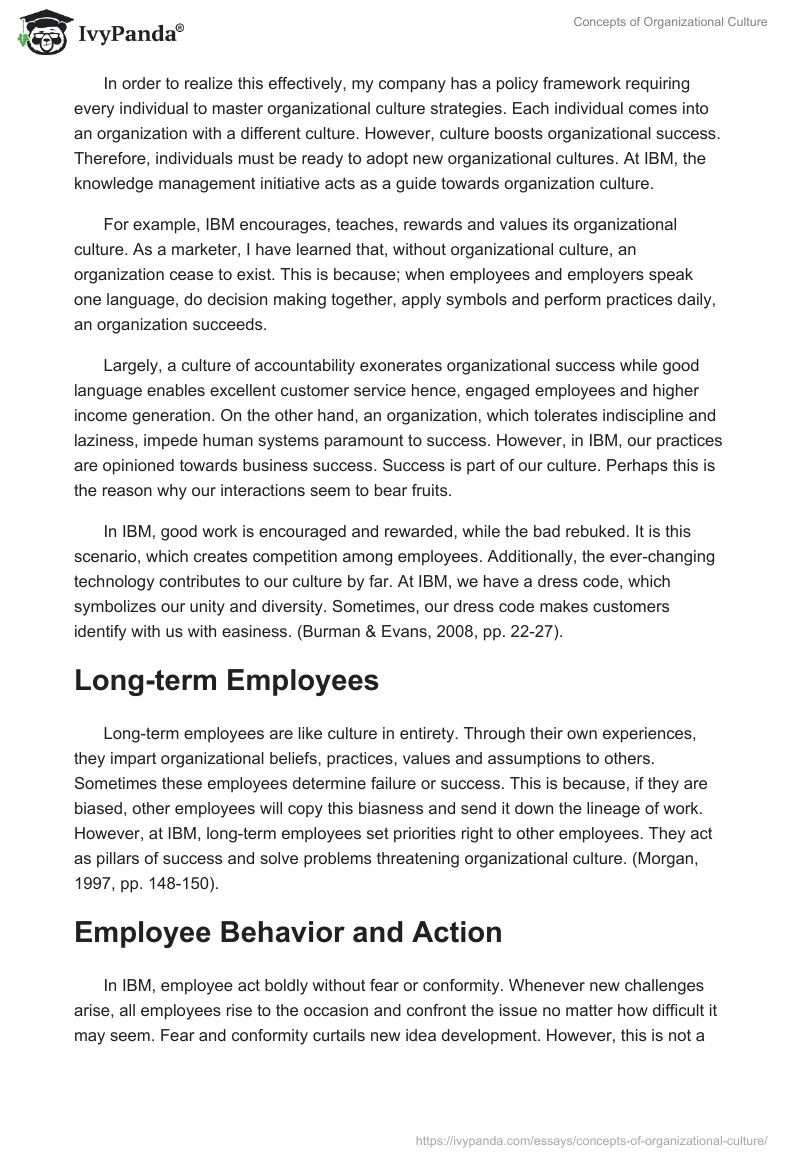 Concepts of Organizational Culture. Page 2