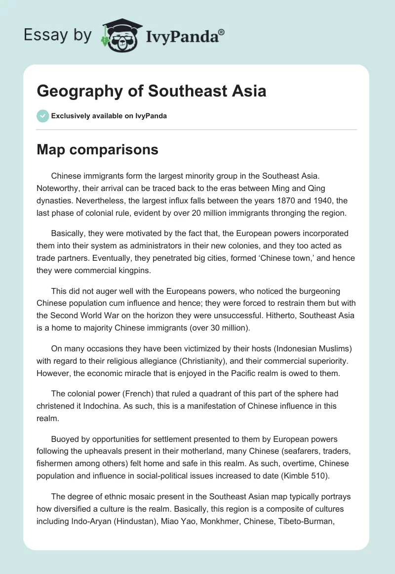 Geography of Southeast Asia. Page 1