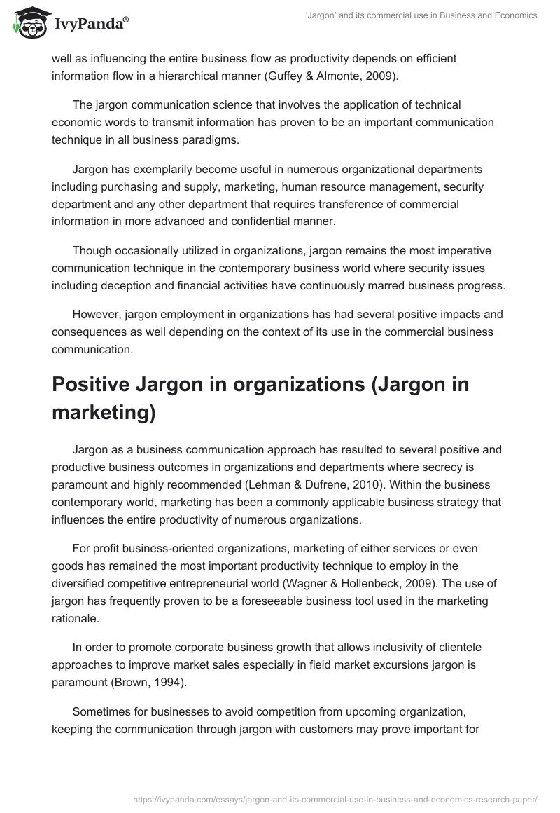 ‘Jargon’ and its commercial use in Business and Economics. Page 3