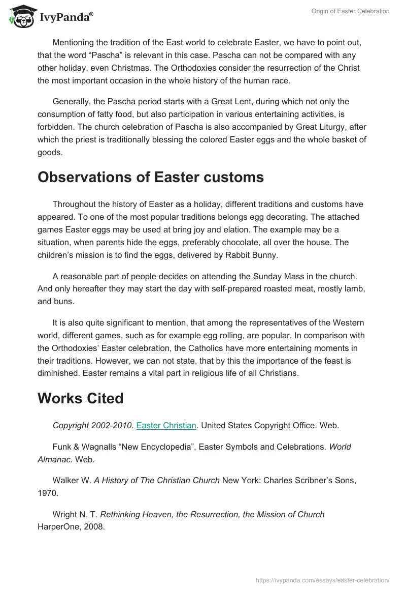 Origin of Easter Celebration. Page 2