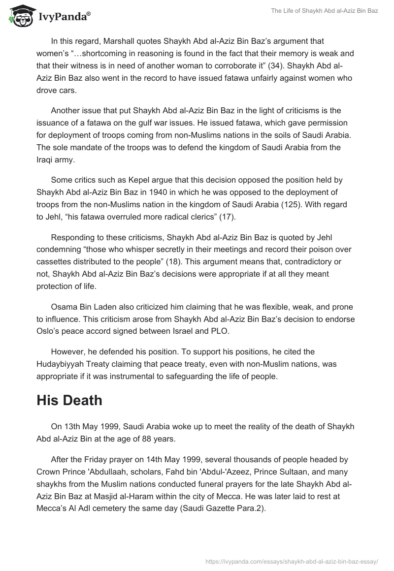 The Life of Shaykh Abd al-Aziz Bin Baz. Page 5