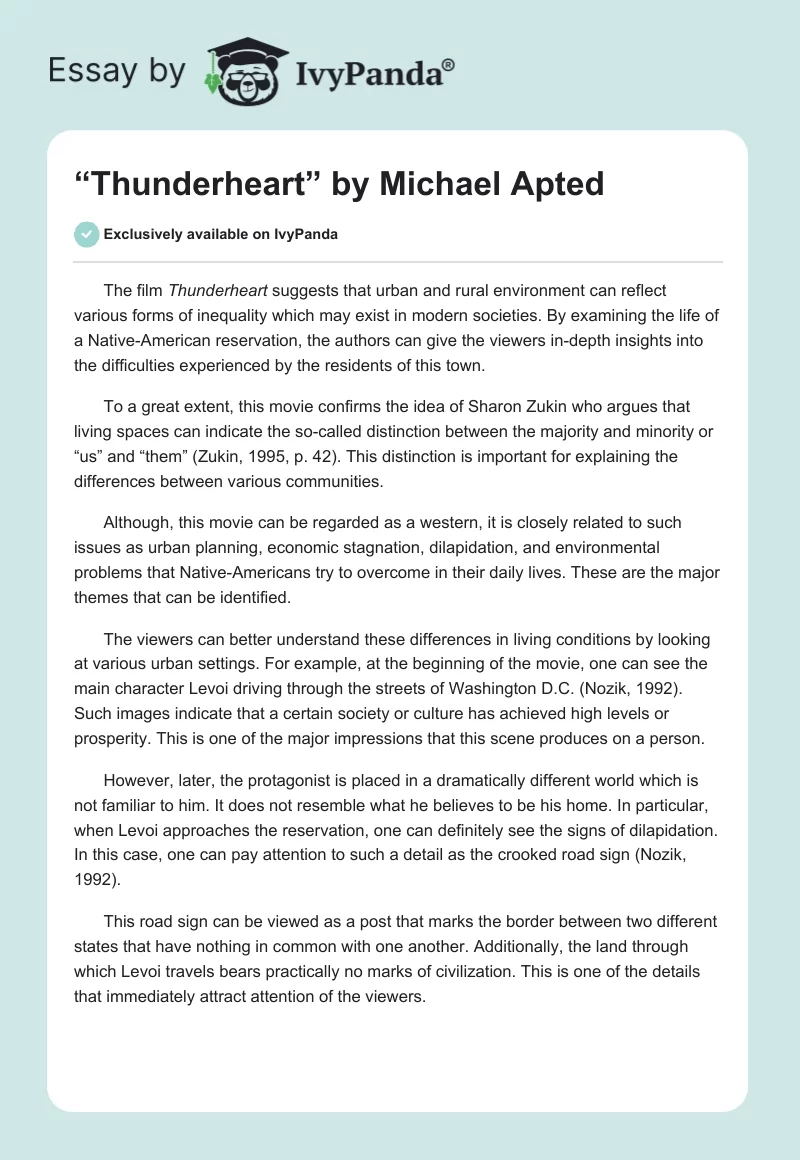 “Thunderheart” by Michael Apted. Page 1
