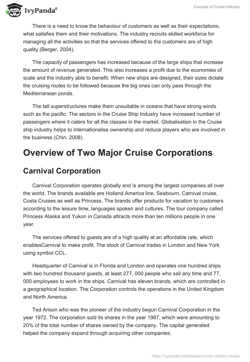 Concept of Cruise Industry. Page 2