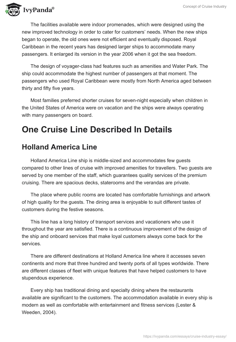 Concept of Cruise Industry. Page 4
