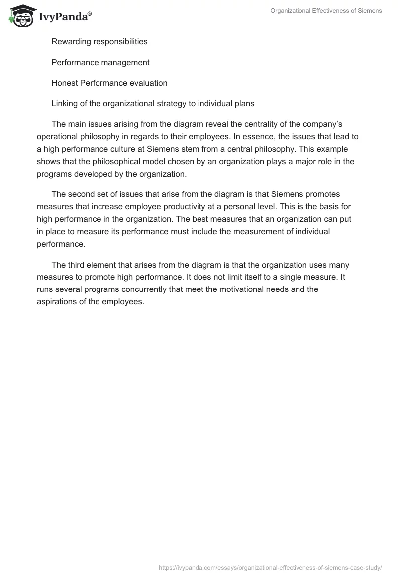 Organizational Effectiveness of Siemens. Page 2