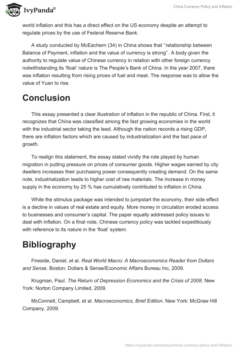 China Currency Policy and Inflation. Page 4