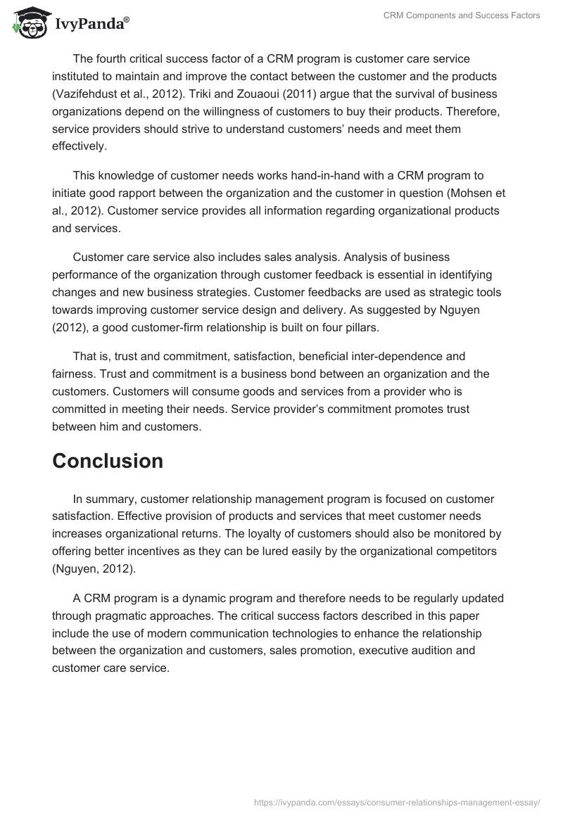 CRM Components and Success Factors. Page 3