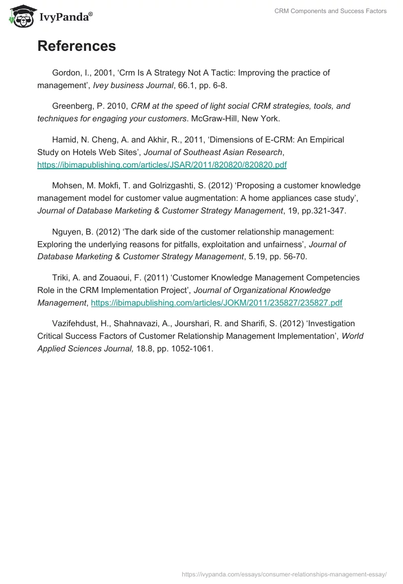 CRM Components and Success Factors. Page 4