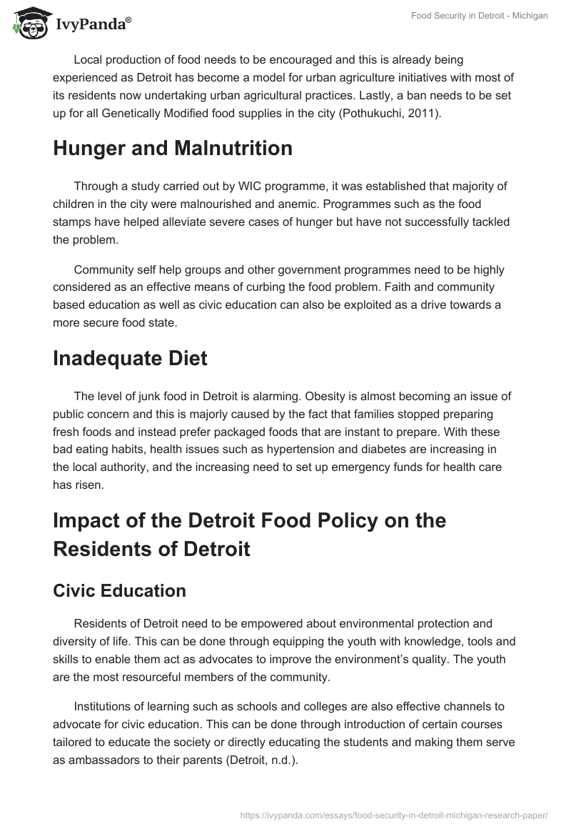 Food Security in Detroit - Michigan. Page 2