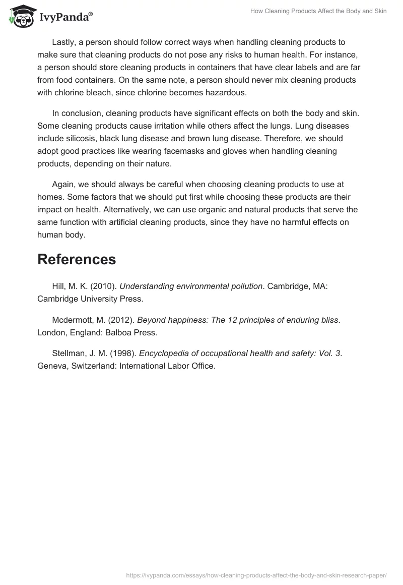 How Cleaning Products Affect the Body and Skin. Page 3