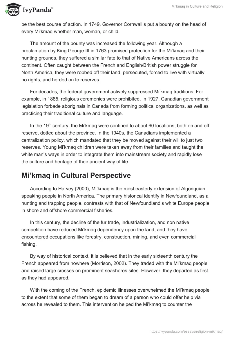 Mi’kmaq in Culture and Religion. Page 2