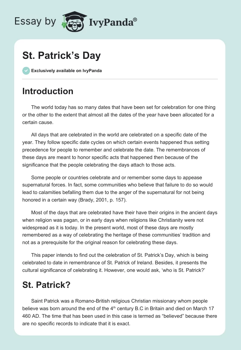 St. Patrick’s Day. Page 1