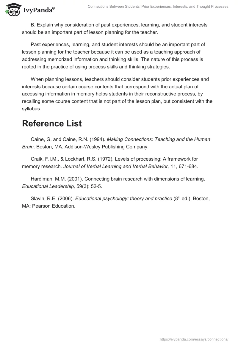 Connections Between Students’ Prior Experiences, Interests, and Thought Processes. Page 3