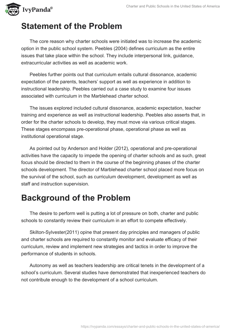 Charter and Public Schools in the United States of America. Page 2