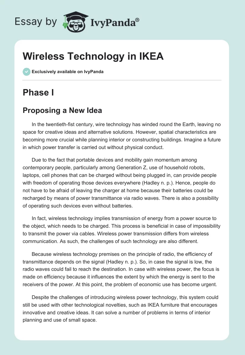 Wireless Technology in IKEA. Page 1