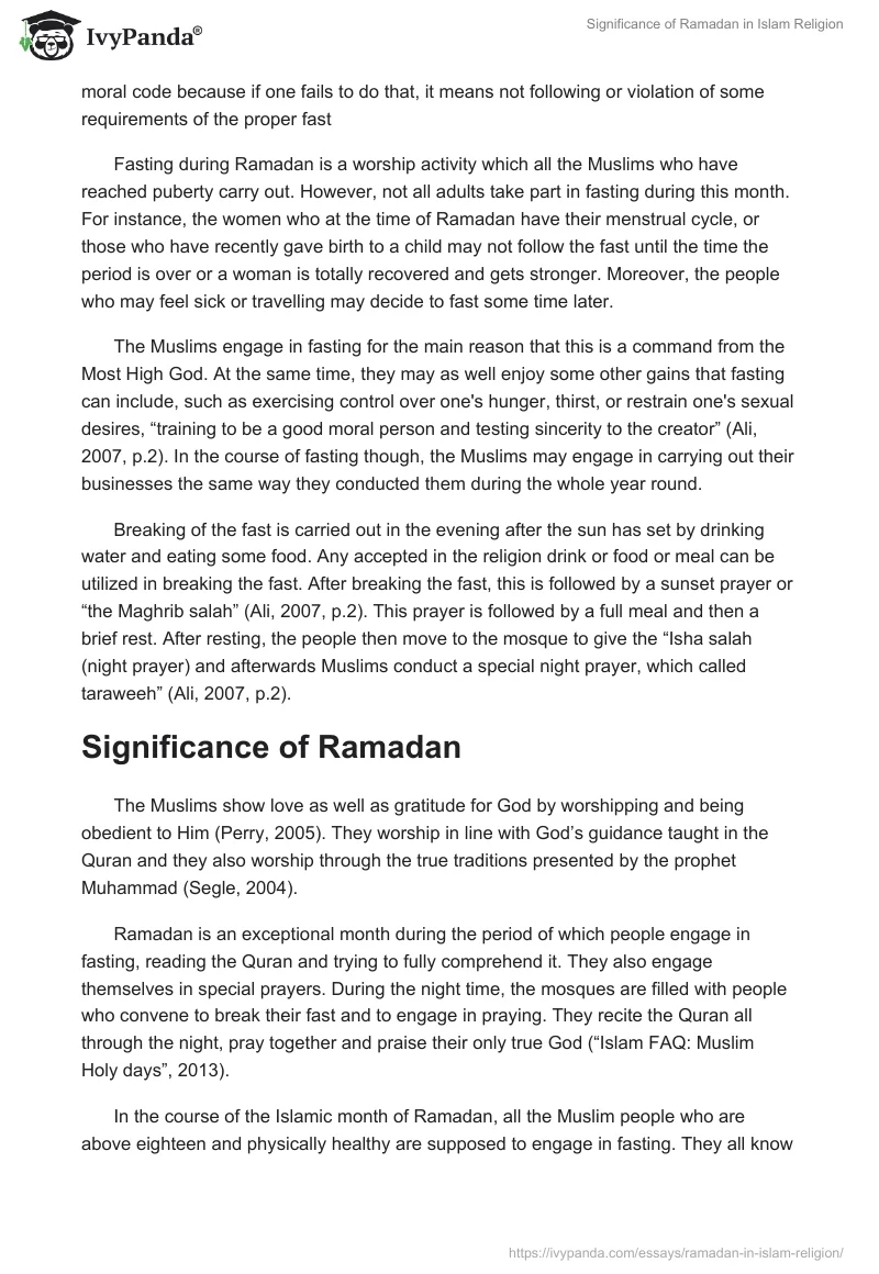 Significance of Ramadan in Islam Religion. Page 2