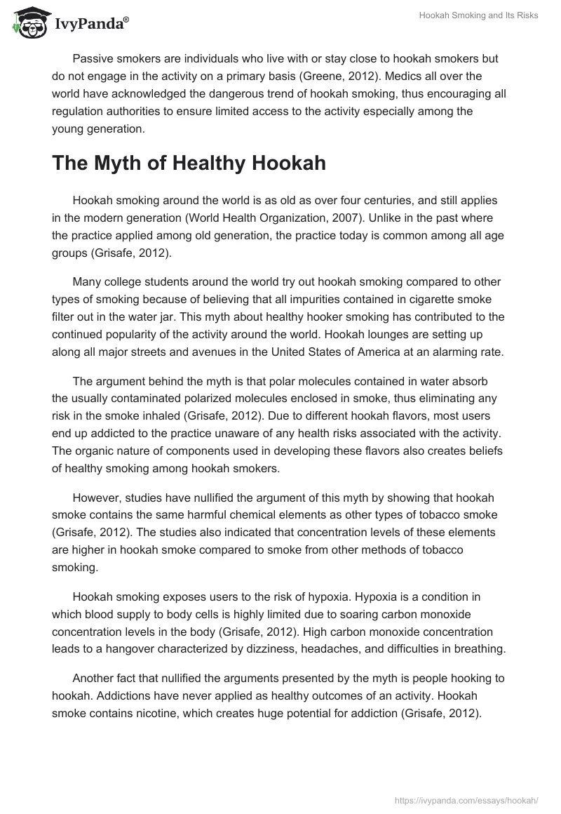Hookah Smoking and Its Risks. Page 5