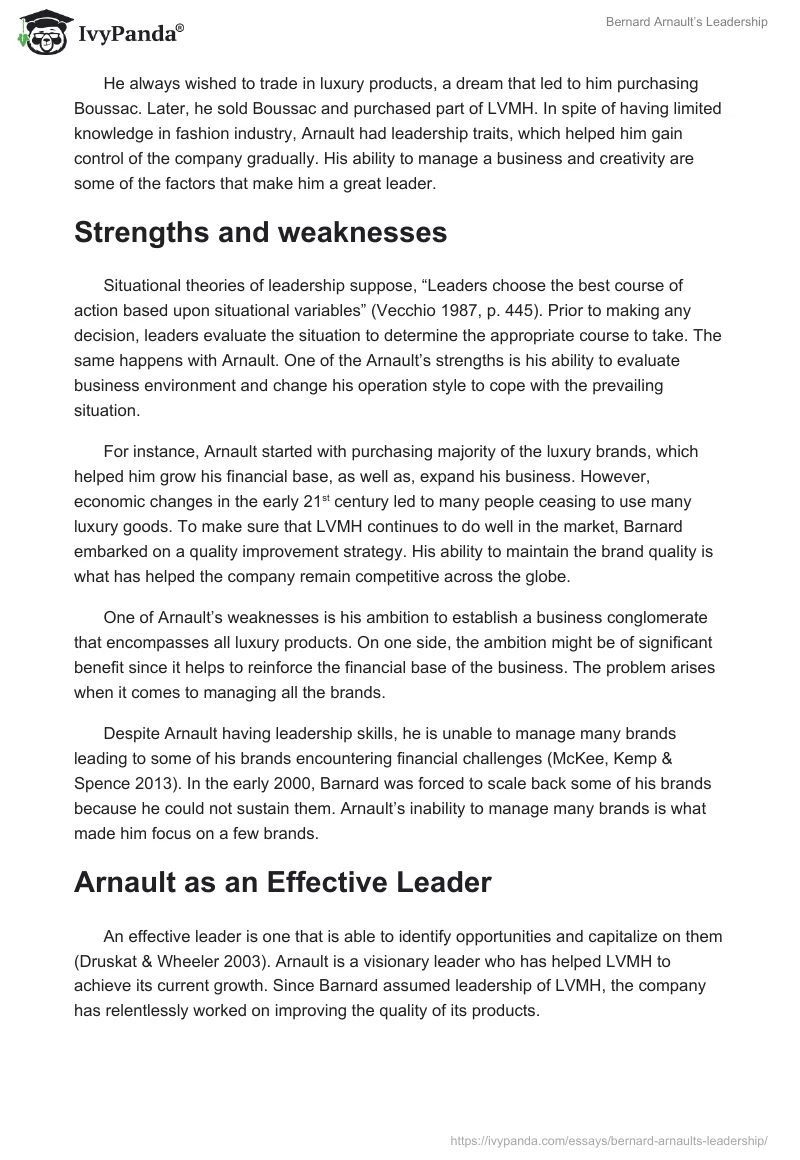 Bernard Arnault’s Leadership. Page 2