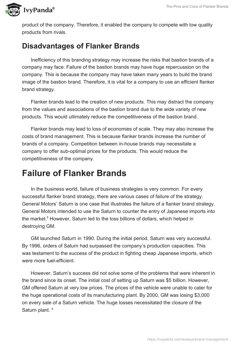 The Pros and Cons of Flanker Brands. Page 4