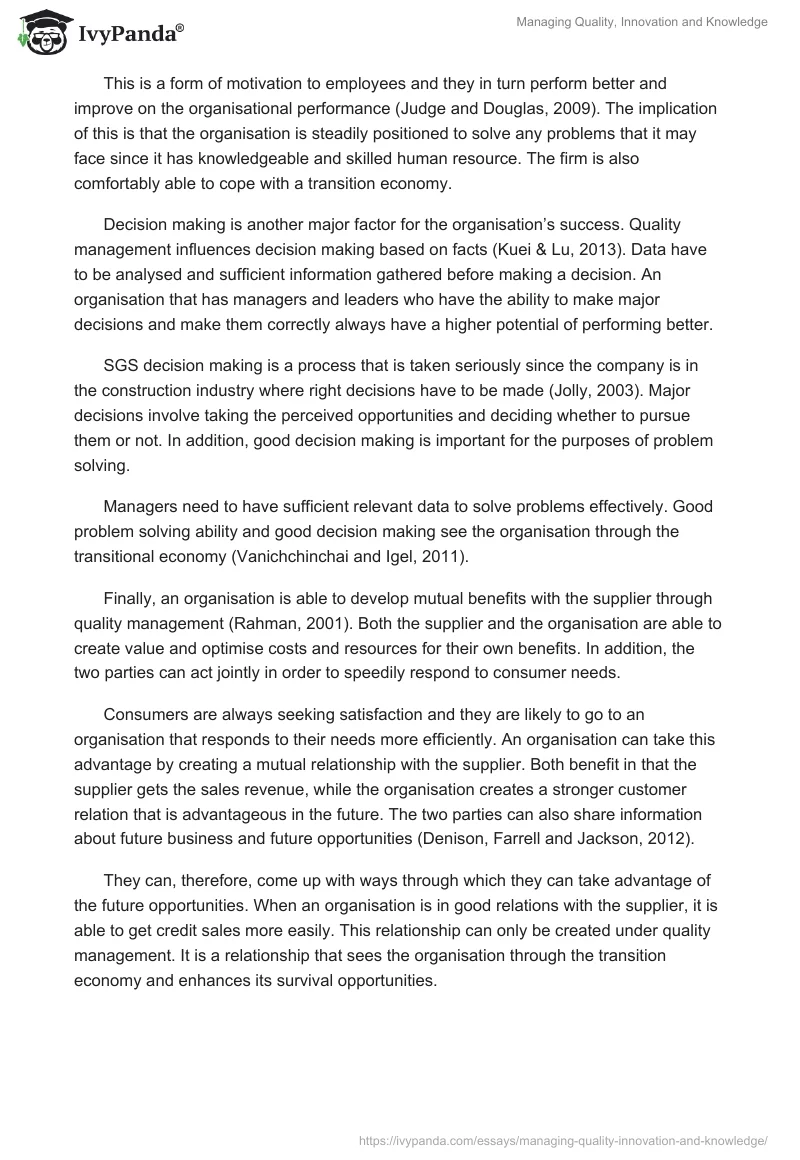 Managing Quality, Innovation and Knowledge. Page 5